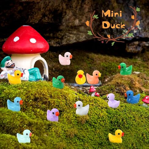 160 Pack Mini Christmas Resin Ducks Tiny Duck for Garden Micro Landscape Ornament Dollhouse Tiny Figurines Plastic Ducks Santa Hats for Birthday Party Favors DIY Decoration Craft (16 Colors) in Kuwait