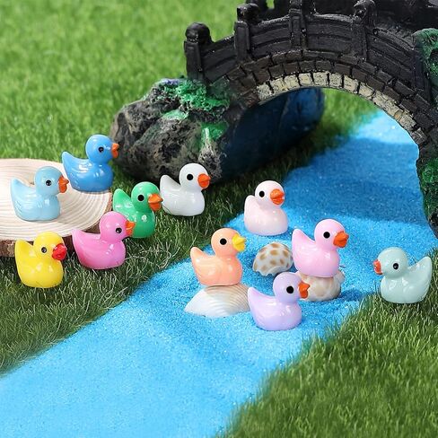 160 Pack Mini Christmas Resin Ducks Tiny Duck for Garden Micro Landscape Ornament Dollhouse Tiny Figurines Plastic Ducks Santa Hats for Birthday Party Favors DIY Decoration Craft (16 Colors) in Kuwait