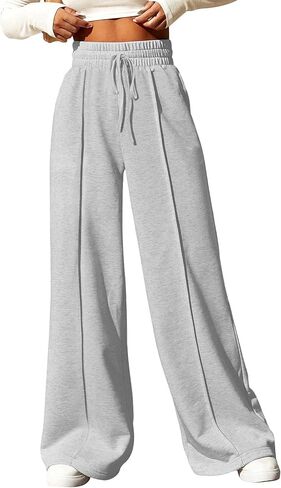 Womens Wide Leg Sweatpants High Waisted Drawstring Sweatpant Baggy Pants with Pockets Athletic Joggers in Kuwait