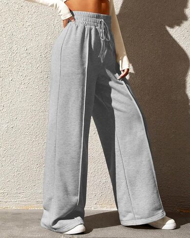 Womens Wide Leg Sweatpants High Waisted Drawstring Sweatpant Baggy Pants with Pockets Athletic Joggers in Kuwait