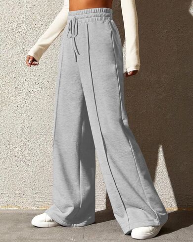 Womens Wide Leg Sweatpants High Waisted Drawstring Sweatpant Baggy Pants with Pockets Athletic Joggers in Kuwait
