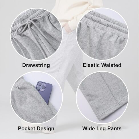 Womens Wide Leg Sweatpants High Waisted Drawstring Sweatpant Baggy Pants with Pockets Athletic Joggers in Kuwait
