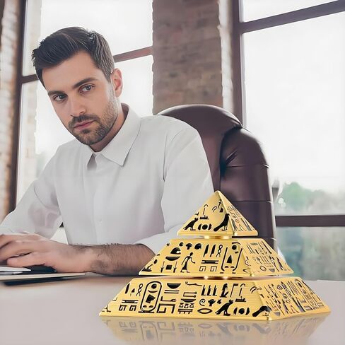 ألعاب جيروسكوب هرمية من النحاس النقي الصلب، ديكور فنغ شوي لتراكم الثروة والصلاة من أجل الصحة، لعبة إكسسوار مكتب عيد الميلاد، عناصر تخفيف القلق، ألعاب إصبع الدوار للبالغين-1p in Kuwait