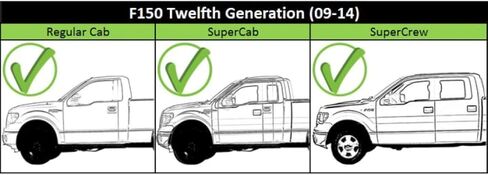 KarParts360 لسيارة Ford F-150 2004-2014 مقبض الباب الخارجي أمامي، جانب الراكب إطار أسود مع رافعة من الكروم | تقليم: جميع النماذج الفرعية in Kuwait