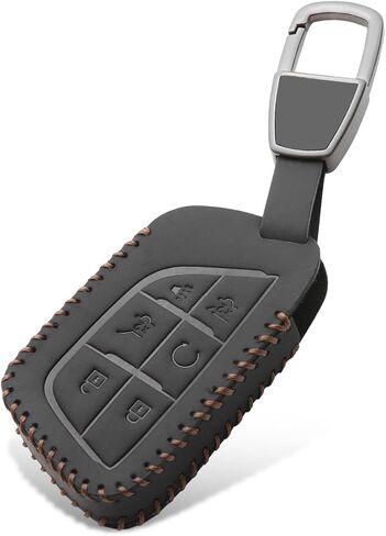 متوافق مع غطاء مفتاح كاديلاك فوب، حافظة جلدية لمفتاح السيارة مع سلسلة مفاتيح 2020-2025 CT5 CT6 XTS XT4 XT5 XT6 ATS Escalade in Kuwait