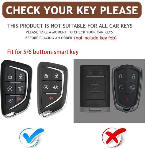 متوافق مع غطاء مفتاح كاديلاك فوب، حافظة جلدية لمفتاح السيارة مع سلسلة مفاتيح 2020-2025 CT5 CT6 XTS XT4 XT5 XT6 ATS Escalade in Kuwait