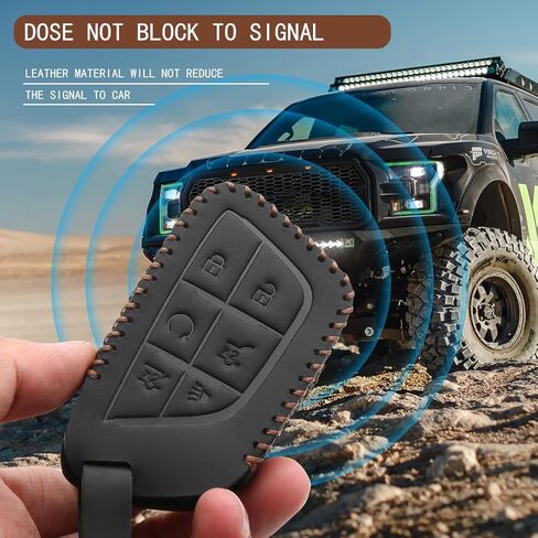 متوافق مع غطاء مفتاح كاديلاك فوب، حافظة جلدية لمفتاح السيارة مع سلسلة مفاتيح 2020-2025 CT5 CT6 XTS XT4 XT5 XT6 ATS Escalade in Kuwait