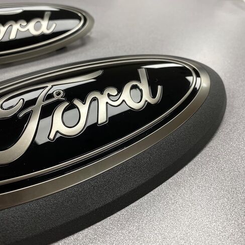 18-20 Ford F-150 Smoke Black Oval Grille & Tailgate Badges Without Front Camera in Saudi Arabia
