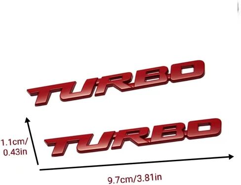 2 PC 3D Metal Turbo Emblem Logo Badg Turbo Side Fender Turbo Badge Car Trunk Nameplate ملصق مناسب للسيارات والشاحنات SUV (فضي) in Kuwait