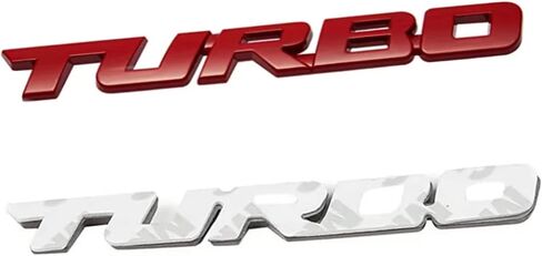 2 PC 3D Metal Turbo Emblem Logo Badg Turbo Side Fender Turbo Badge Car Trunk Nameplate ملصق مناسب للسيارات والشاحنات SUV (فضي) in Kuwait
