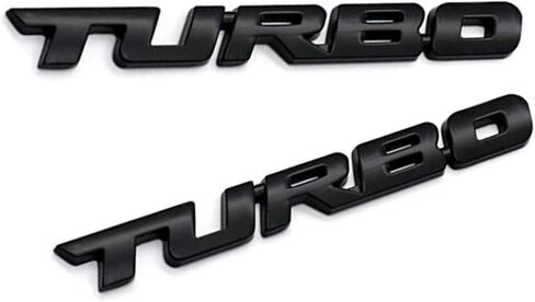 2 PC 3D Metal Turbo Emblem Logo Badg Turbo Side Fender Turbo Badge Car Trunk Nameplate ملصق مناسب للسيارات والشاحنات SUV (فضي) in Kuwait