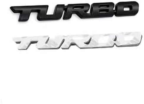 2 PC 3D Metal Turbo Emblem Logo Badg Turbo Side Fender Turbo Badge Car Trunk Nameplate ملصق مناسب للسيارات والشاحنات SUV (فضي) in Kuwait