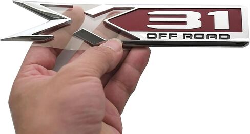 1PC X31 Off Road Emblem 3D Side Badge Sticker Replacement for 2019-2022 GMC Sierra GM (Chrome Red) in Saudi Arabia