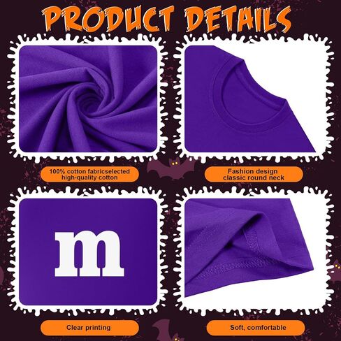 Coume Letter M Halloween Costume T-Shirt with Iron on Letter DIY Funny Team Group Costume for Women Halloween Cosplay in Saudi Arabia