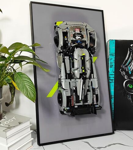 حامل جداري للعرض لـ Lego Bugatti Chiron 42083، لوحة حائط معدنية مزخرفة فريدة من نوعها لتركيب جدار سيارة Lego - هدايا مثالية لمحبي Lego، الحجم: 29.5 × 17.7 بوصة in Saudi Arabia