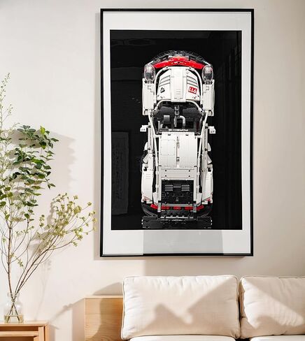 حامل جداري للعرض لـ Lego Bugatti Chiron 42083، لوحة حائط معدنية مزخرفة فريدة من نوعها لتركيب جدار سيارة Lego - هدايا مثالية لمحبي Lego، الحجم: 29.5 × 17.7 بوصة in Saudi Arabia