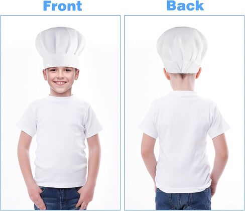 2 Pack Kids Chef Hats - Elastic Cotton Chef Caps for Children, Cooking Baking Cap Comfortable & Durable Kitchen Chef Caps for Party School Home White in Saudi Arabia