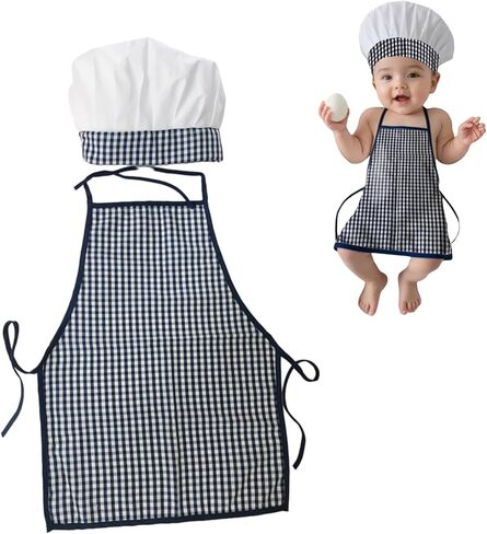 2 Pack Baby Propography Props ، Hab Baby Chef Hat and Apron لمدة 8-24 شهر in Kuwait