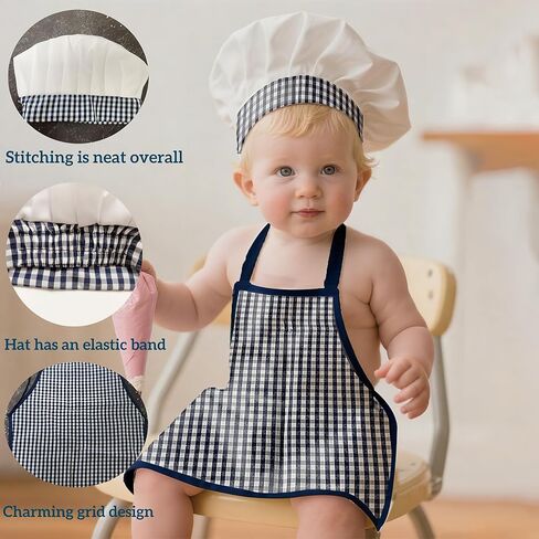 2 Pack Baby Propography Props ، Hab Baby Chef Hat and Apron لمدة 8-24 شهر in Kuwait