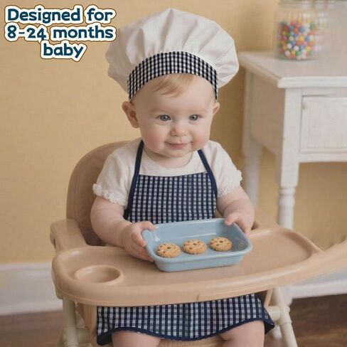 2 Pack Baby Propography Props ، Hab Baby Chef Hat and Apron لمدة 8-24 شهر in Kuwait