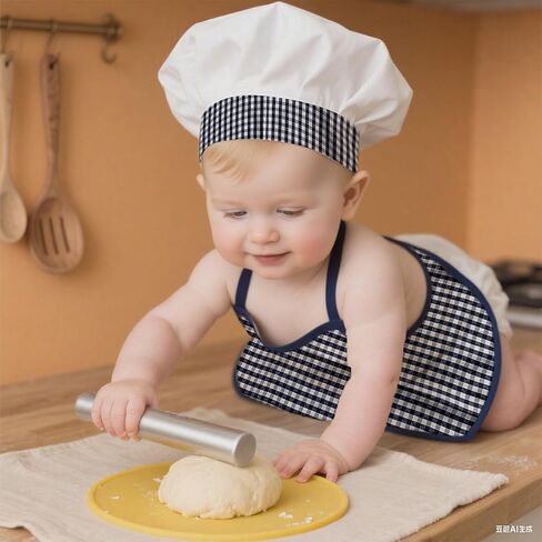 2 Pack Baby Propography Props ، Hab Baby Chef Hat and Apron لمدة 8-24 شهر in Kuwait