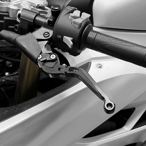 أذرع قابض فرامل الدراجة النارية MFGZD CNC قابلة للتمديد متوافقة مع Yamaha R7 2021 2022 2023 2024 مجموعة مقابض الفرامل وأذرع القابض القابلة للطي (أسود) in Kuwait