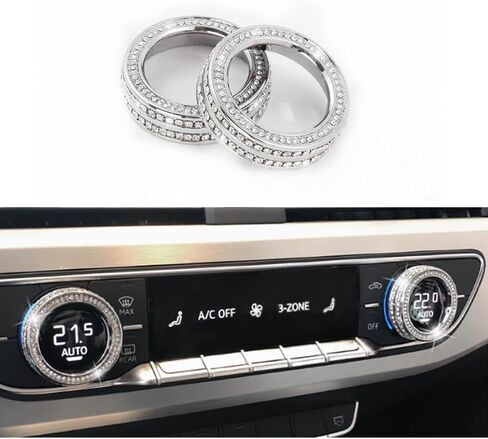 Fit for Audi A4 A5 Q5 S4 S5 2017-2024 Bling Accessories Air Conditioning knob Rhinestone Decorative Ring in Saudi Arabia