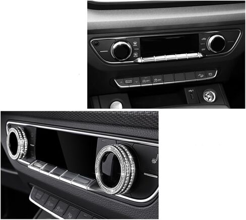Fit for Audi A4 A5 Q5 S4 S5 2017-2024 Bling Accessories Air Conditioning knob Rhinestone Decorative Ring in Saudi Arabia