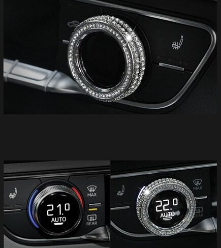 Fit for Audi A4 A5 Q5 S4 S5 2017-2024 Bling Accessories Air Conditioning knob Rhinestone Decorative Ring in Saudi Arabia