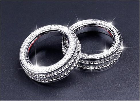 Fit for Audi A4 A5 Q5 S4 S5 2017-2024 Bling Accessories Air Conditioning knob Rhinestone Decorative Ring in Saudi Arabia