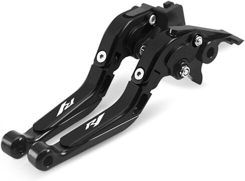 أذرع قابض فرامل الدراجة النارية MFGZD CNC قابلة للتمديد متوافقة مع Yamaha R7 2021 2022 2023 2024 مجموعة مقابض الفرامل وأذرع القابض القابلة للطي (أسود) in Kuwait