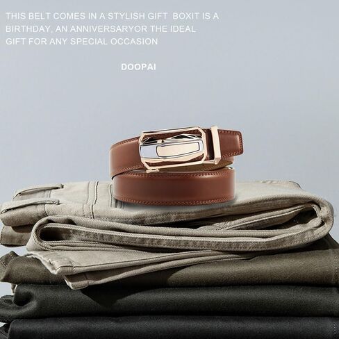 DOOPAI Men's Adjustable Ratchet Belt -White Leather Dress Belt for Men, Customizable Fit, Easy to Use, Maximum Durability in Saudi Arabia