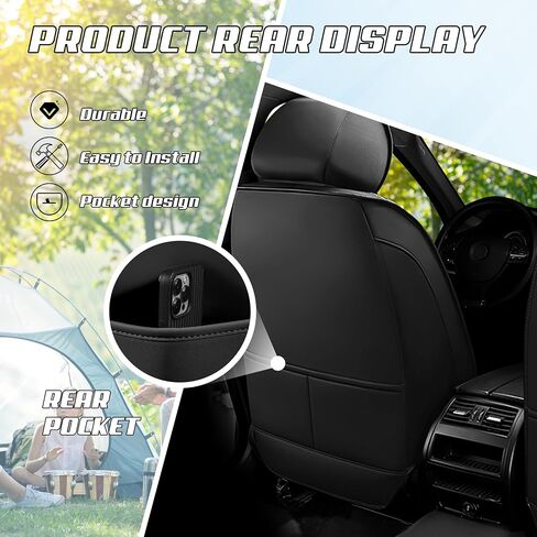 Car Seat Covers Fit for Chrysler 2000-2025, Stylish Sport Seat Covers, Waterproof Wear-Resistant Premium Nappa Leather Car Seat Covers.(Full Set/Black White) in Saudi Arabia