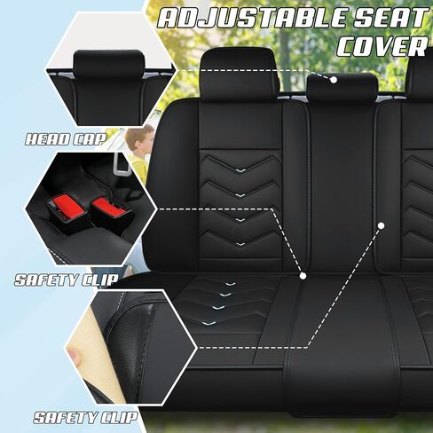 Car Seat Covers Fit for Chrysler 2000-2025, Stylish Sport Seat Covers, Waterproof Wear-Resistant Premium Nappa Leather Car Seat Covers.(Full Set/Black White) in Saudi Arabia