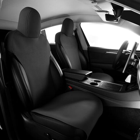 IKON MOTORSPORTS Seat Cover Cushions Compatible with 2017-2023 Tesla Model 3, Breathable Easy Clean Suede Leather Driver Seat Cushion Protector Cover (Front + Second Row, Purple, V1 Style) in Saudi Arabia