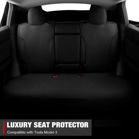 IKON MOTORSPORTS Seat Cover Cushions Compatible with 2017-2023 Tesla Model 3, Breathable Easy Clean Suede Leather Driver Seat Cushion Protector Cover (Front + Second Row, Purple, V1 Style) in Saudi Arabia