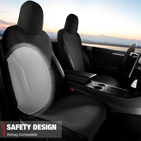 IKON MOTORSPORTS Seat Cover Cushions Compatible with 2017-2023 Tesla Model 3, Breathable Easy Clean Suede Leather Driver Seat Cushion Protector Cover (Front + Second Row, Purple, V1 Style) in Saudi Arabia