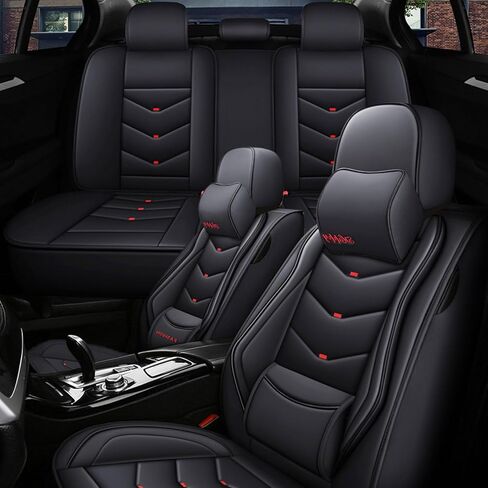 5 أغطية مقاعد لسيارة Kia Sportage Hybrid 2023-2025 أغطية مقاعد سيارة جلدية مقاومة للماء وجيدة التهوية، ملحقات داخلية غطاء مقعد وسادة هوائية متوافقة (بيج، فاخر) in Kuwait