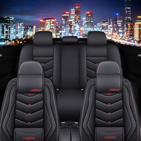 5 أغطية مقاعد لسيارة Kia Sportage Hybrid 2023-2025 أغطية مقاعد سيارة جلدية مقاومة للماء وجيدة التهوية، ملحقات داخلية غطاء مقعد وسادة هوائية متوافقة (بيج، فاخر) in Kuwait