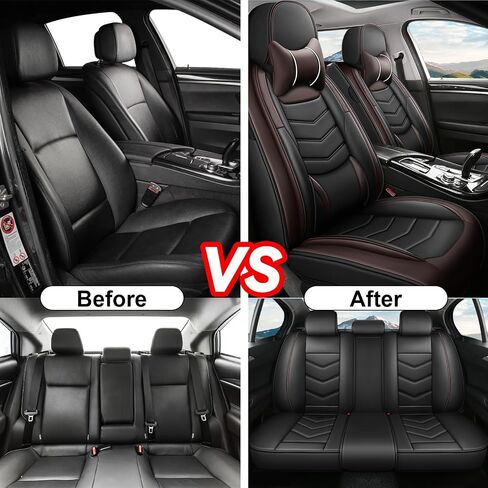 Car Seat Covers Fit for Mini Countryman 2011-2025 Daily Commutes Durable and Side Airbag Compatibility Sports Seat Cover, Full Set with Pillow, Black in Kuwait