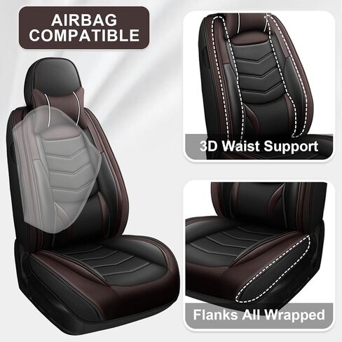 Car Seat Covers Fit for Mini Countryman 2011-2025 Daily Commutes Durable and Side Airbag Compatibility Sports Seat Cover, Full Set with Pillow, Black in Kuwait