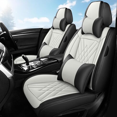Car Seat Covers Fit for Honda Accord 1999-2025 Flanks All Wrapped and Side Airbag Compatibility of Premium Nappa Leather(Full Set, Black Gray) in Saudi Arabia