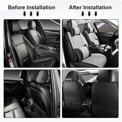 Car Seat Covers Fit for Honda Accord 1999-2025 Flanks All Wrapped and Side Airbag Compatibility of Premium Nappa Leather(Full Set, Black Gray) in Saudi Arabia
