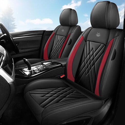 Car Seat Covers Fit for Honda Accord 1999-2025 Flanks All Wrapped and Side Airbag Compatibility of Premium Nappa Leather(Full Set, Black Gray) in Saudi Arabia