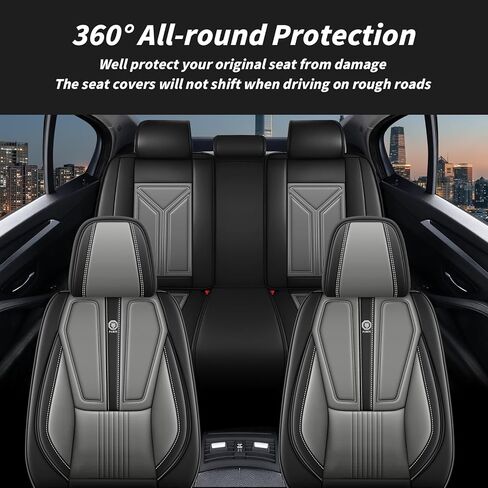 Arazi Custom 5 Full Seat Covers Fit for Hyundai Tucson 2010-2025, Full-Coverage Premium Waterproof Nappa Leather Seat Cover（5 Seats Luxury, Black&Brown） in Saudi Arabia