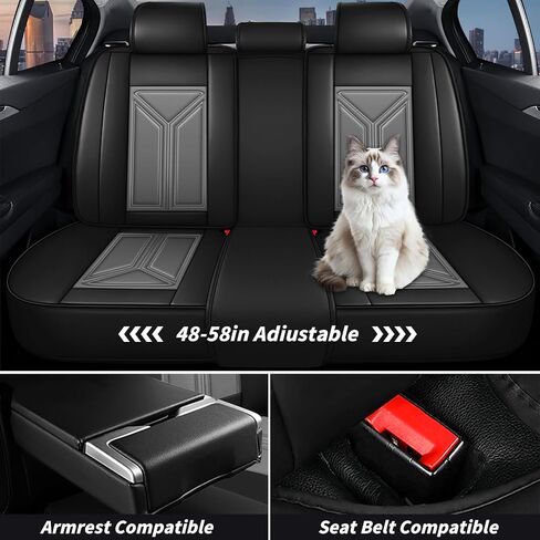 Arazi Custom 5 Full Seat Covers Fit for Hyundai Tucson 2010-2025, Full-Coverage Premium Waterproof Nappa Leather Seat Cover（5 Seats Luxury, Black&Brown） in Saudi Arabia