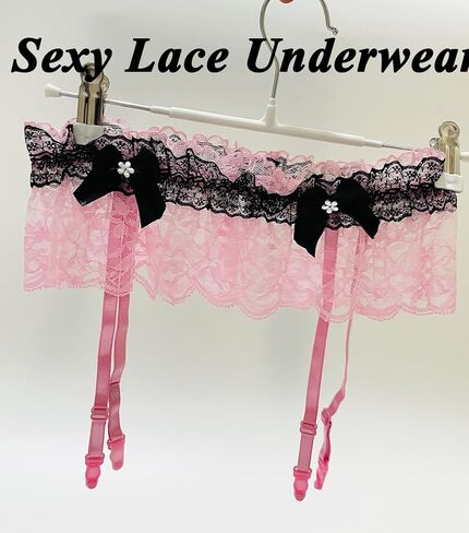 Mens Sissy Lingerie Outfits Lace Panties Underwear With 4 Garter Belt For Cross-dressers in Saudi Arabia