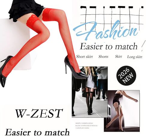 2Pairs Fishnet Thigh High Stocking for Women Silicone Lace Top Sheer Over Knee Silky Stockings in Saudi Arabia