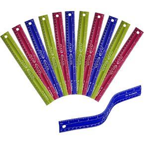 إنها مساطر أكاديمية مرنة، مسطرة مرنة غير قابلة للكسر مقاس 12 بوصة، 12 قطعة، أزرق in Kuwait