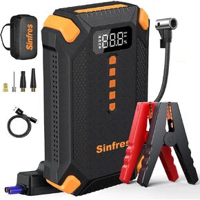Jump Starter with Air Compressor,Battery Jumper Starter Portable, 150PSI Tire Inflator, 12V Jump Box, LED Flashlight, LCD Display for 9L Gas & 8L Diesel Engines, Car, SUV, Truck in Saudi Arabia